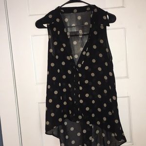 Polka Dot Sleeveless Shirt